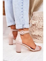 Dámske sandále na podpätku Powder Pink Lexi