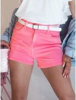 Dámske džínsové šortky GLAMWEAR pink FashionStreet SY0340 Dámske džínsové šortky GLAMWEAR pink FashionStreet SY0340