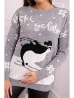 Sveter s vianočným motívom sivý
