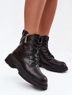 Dámske zateplené kožené pracovné Big Star SS274452 Black