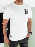 Pánske biele tričko s potlačou FashionStreet RX5481 Pánske biele tričko s potlačou FashionStreet RX5481
