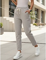 Dámske sivé tepláky s vysokým pásom FashionStreet UY2972