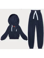 Pruhovaná tmavomodrá tepláková súprava (AMG-335A)