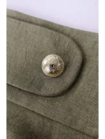 B265 Sukňa s vysokým pásom - olivová