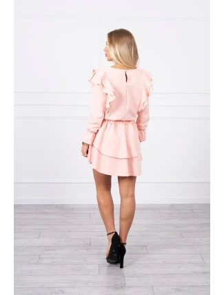 Šaty so zvislými volánmi svetlo púdrovo ružové Šaty so zvislými volánmi svetlo púdrovo ružové