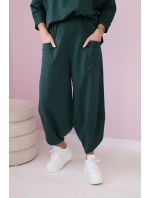 Bavlnená mikina nohavice set tmavozelená Bavlnená mikina nohavice set tmavozelená