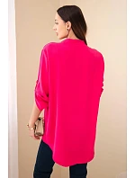 Blúzka s predĺženým chrbtom fuchsiová