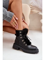 Ocieplane Botki Trapery Na Zamek Z Eko Skóry Czarne Willatta