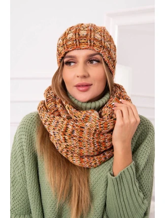 Dámsky fleecový set 4 Seasons K263 camel+red