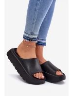 Piankowe Klapki Damskie Na Platformie Czarne Xalvania