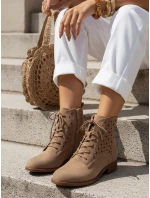 Dámske šnurovacie topánky camel FashionStreet ZY1348 Dámske šnurovacie topánky camel FashionStreet ZY1348