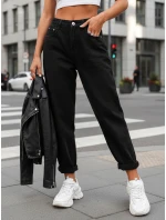 Dámske džínsy s vysokým pásom mom fit black FashionStreet UY2903