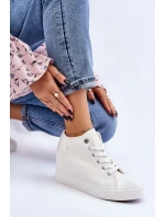 Wysokie Trampki Na Ukrytym Koturnie Big Star LL274035 Białe