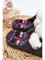 Dziecięce Kapcie Na Grubej Podeszwie z Misiem Szare Dasca