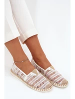 Koronkowe Espadryle Damskie Z Siateczką Białe Faylira