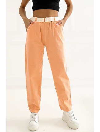 Šnúrové nohavice model 226458 Taliansko Moda Šnúrové nohavice model 226458 Taliansko Moda