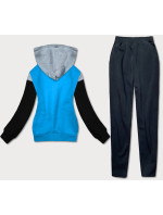 Šedo-svetlo modrý dámsky dres - mikina a nohavice (AMG690)