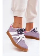 Niskie Sneakersy Damskie Z Podwójnym Sznurowaniem Fioletowe Ventus