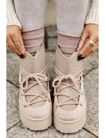 Snežnice s viazaním na platforme béžové Mavora