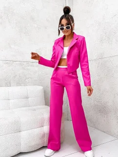 Krátka bunda + široké nohavice fuchsiová (8263)