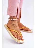 Damskie Modne Klapki Japonki Big Star LL274819 Żółte