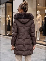 Dámska zimná prešívaná bunda s kapucňou, fialová, FashionStreet TY5822 Dámska zimná prešívaná bunda s kapucňou, fialová, FashionStreet TY5822