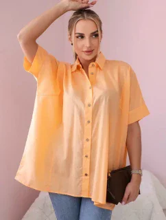 Bavlnené tričko s krátkym rukávom marhuľová