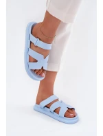 Gumowe Klapki Damskie Z Paskiem Niebieskie Tavirae