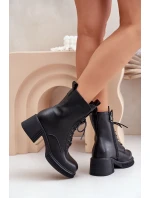 Zateplené dámske členkové topánky z prírodnej kože Vinceza 66671 Black