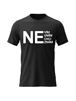 Pánske bavlnené tričko s potlačou - NE - čierne