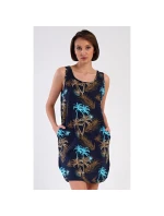 Dámska nočná košeľa Tropicana Dark Blue Pattern - Vienetta