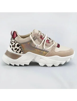 Béžové dámske športové topánky so zvieracím motívom (VIVI1038) Béžové dámske športové topánky so zvieracím motívom (VIVI1038)