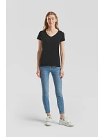 Fruit of the Loom Lady-Fit Iconic 150 V-Neck T Dámske tričko s výstrihom do V 16.1444 červené