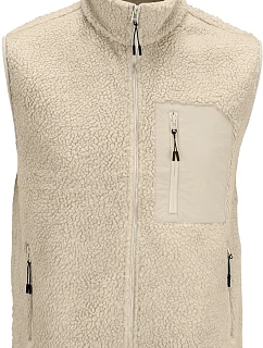 SOL'S Fury Bodywarmer – fleecová vesta Sherpa 25.4041, strihaná béžová/béžová
