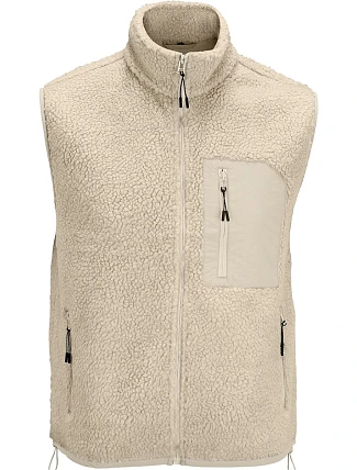 SOL'S Fury Bodywarmer – fleecová vesta Sherpa 25.4041, strihaná béžová/béžová SOL'S Fury Bodywarmer – fleecová vesta Sherpa 25.4041, strihaná béžová/béžová