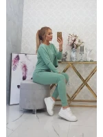 Súprava s oversize blúzkou tmavo mätovej farby Súprava s oversize blúzkou tmavo mätovej farby