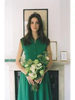 B261 Bavlnené šaty vo fitted strihu - zelené