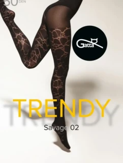 Dámske pančuchy Savage 02 / 50 den Black Pattern - Gatta