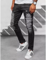 Pánske čierne džínsové nohavice FashionStreet UX3950