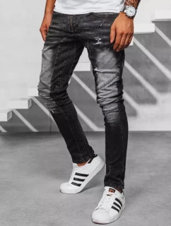 Pánske čierne džínsové nohavice FashionStreet UX3950