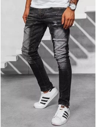 Pánske čierne džínsové nohavice FashionStreet UX3950