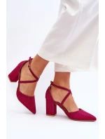 Modne Błyszczące Czółenka Na Słupku Fuksja Galaxy