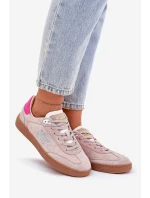 Zamszowe Buty Sportowe Sneakersy Damskie D.Franklin DFSH387005 Brudny Róż