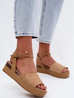 Dámske sandále na platforme Wrangler 20261076.38F dark beige