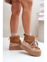 Snežnice s viazaním na platforme hnedej farby Mavora