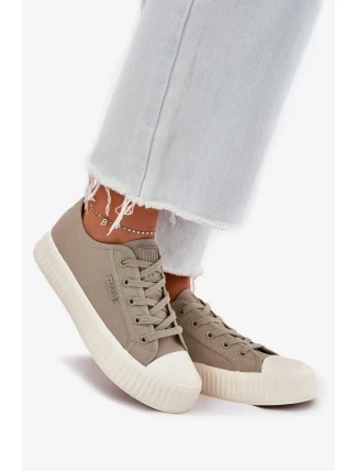 Dámske plátenné tenisky na platforme Big Star - sivé