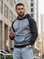 Pánska tmavosivá mikina FashionStreet BX5489 Pánska tmavosivá mikina FashionStreet BX5489