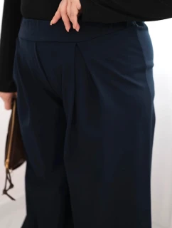 Dámske Plus veľkosť široké nohavice so skladaním Garnet