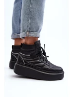 Zazoo 3392/X Dámska kožená športová obuv na platforme Black