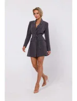 M749 Blejzrové šaty s opaskom - tmavo šedé